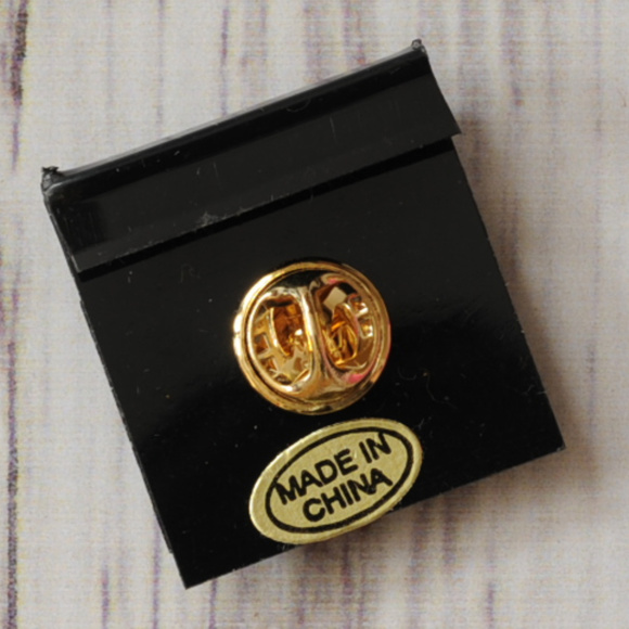 vintage gold tone art tie pin tack mens - Picture 8 of 8